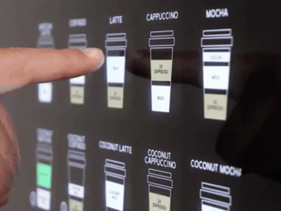 Efeito de operação da máquina de venda automática de café